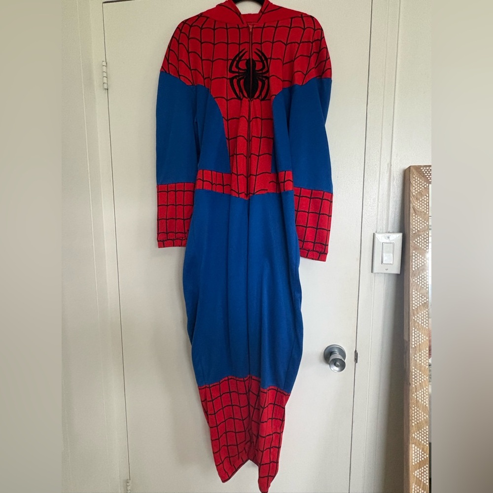 Adult Marvel Spiderman Onesie with see through eyes in the hood!